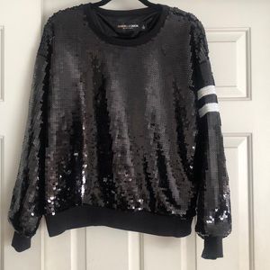 Sequin bomber shirt
